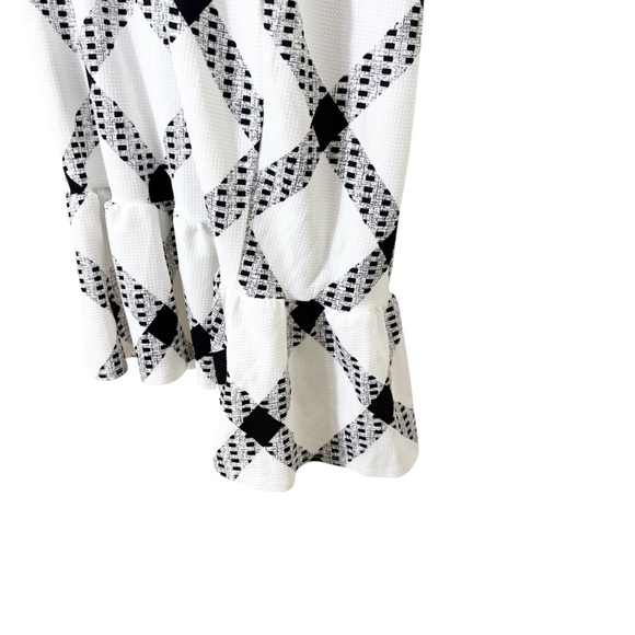 Ashley Stewart Black & White Gingham Ruffle Hem Midi Dress NWT Size 34/36 - Picture 6 of 9